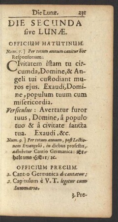 Die Secunda sive Lunae.