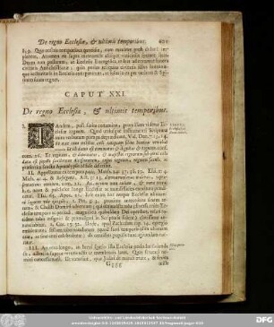 Caput XXI. De regno Ecclesiae, & ultimis temporibus.