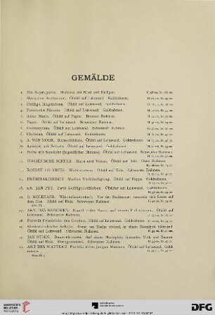 Gemälde (Nr. 1-76)