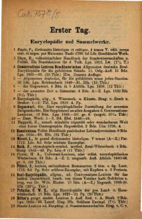 Katalog. [5.] 1874, 3. Nov.
