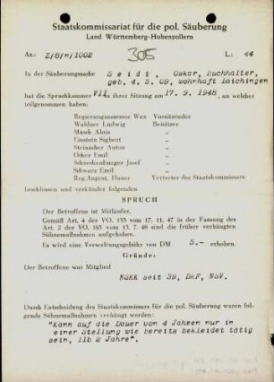 Seidt, Oskar