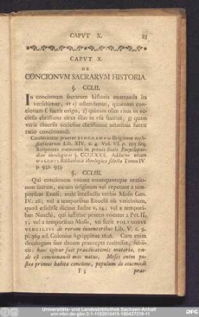 Caput X. De Concionum Sacrarum Historia.