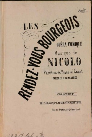 Les Rendez-vous bourgeois : opéra-comique