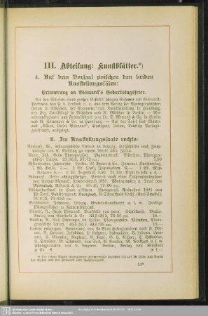 III. Abteilung: Kunstblätter