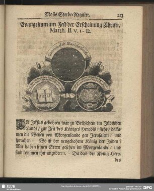 Evangelium am Fest der Erscheinung Christi. Matth. II. v. 1 - 12