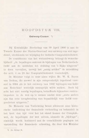 Hoofdstuk VIII. Ontwerp-Cremer