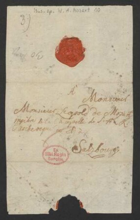 Brief an Leopold Mozart : o.D. ["30 May", o. J.]