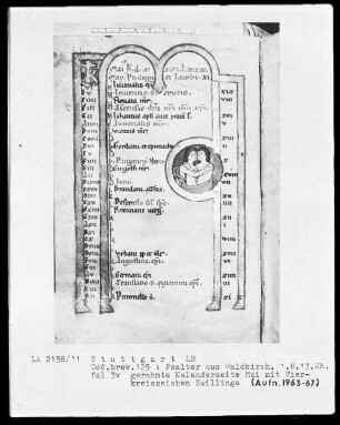 Psalter aus Waldkirch bei Freiburg — Tierkreiszeichen Zwillinge, Folio 3verso