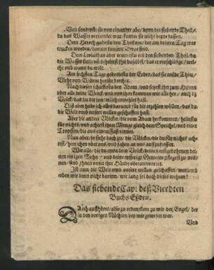 Das siebende Cap: deß Vierdten Buchs Eßdrae.