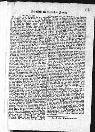 Extrablatt der Vossischen Zeitung. (Sammlung Friedlaender)