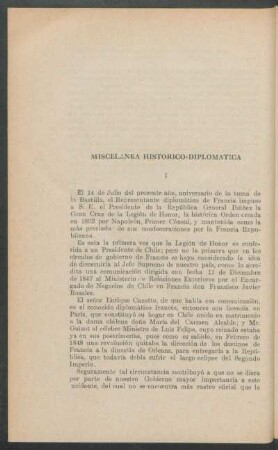 Miscelánea histórico-diplomática
