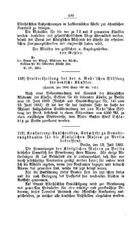 Preisertheilung bei der v. Rohr`schen Stiftung für deutsche Künstler : [II. Universitäten, Akademien, etc.]
