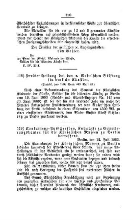 Preisertheilung bei der v. Rohr`schen Stiftung für deutsche Künstler : [II. Universitäten, Akademien, etc.]