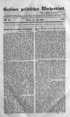 No 15, 14. April 1838