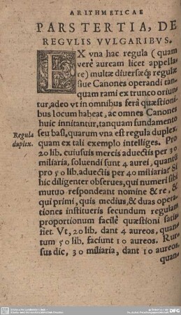 Pars Tertia, De Regulis Vulgaribus.