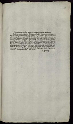 Verordnung, falsche Conventions-Kopfstücker betreffend : Zweybrücken den 5. Octobr. 1765.