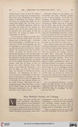 Hans Memling's Heimath und Todestag