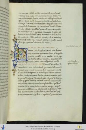 (84r) Vitenbeginn mit Goldinitiale.