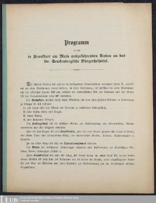 Neubau des Bürgerhospitals in der Stiftsstraße