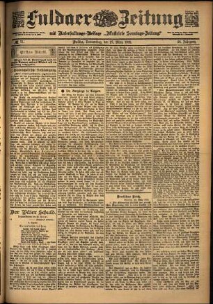 Erste Ausgabe vom Donnerstag, den 27. März 1902.