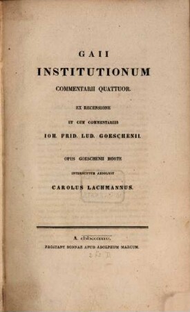 Gaii Institutionum commentarii quatuor