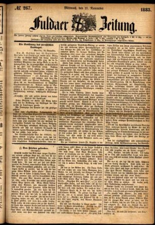 Ausgabe vom Mittwoch, den 21. November 1883.