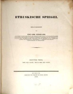 Etruskische Spiegel, 3. Text zu Tafel XXXI - CCLXXX