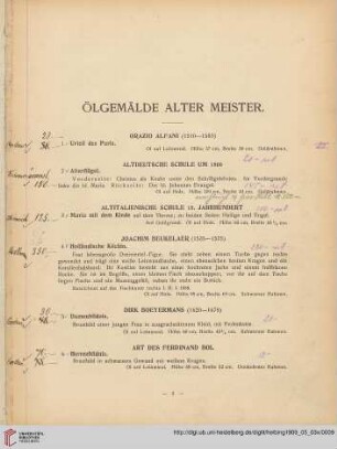 Ölgemälde alter Meister (Nr. 1-120)