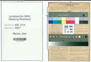Entnazifizierung Alex Menze , geb. 24.09.1883 ()