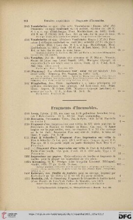 Fragments d'Incunables (Nr. 1548 - 1562)