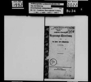 Hochfürstlich Sigmaringische Regierungsverordnung über die Feuerund Löschanstalten
