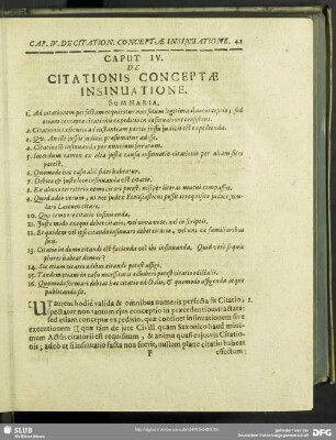 Caput IV. De Citationis Conceptae Insinuatione