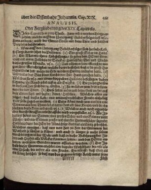 Analysis. Oder Zergliederung des XIX. Capittels