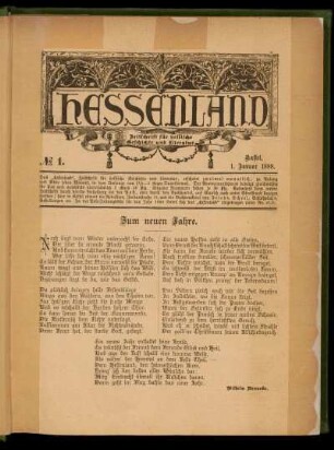 No. 1, 1. Januar 1888