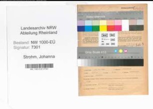 Entnazifizierung Johanna Strohm, geb. 13.10.1900 (Postsekretaer)
