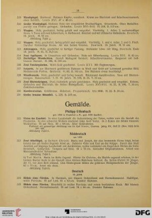 Gemälde, Miniaturen, Plastik, Graphik, Varia (Nr. 332-439)