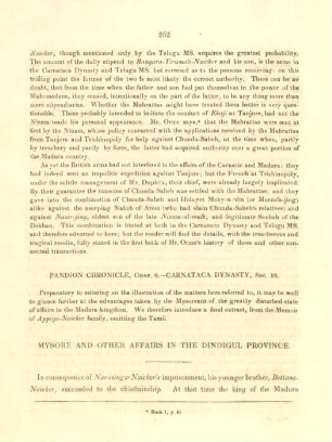 Mysore and other affairs in the Dindigul province