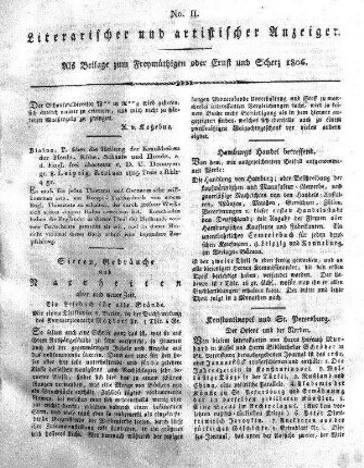 Literarischer und artistischer Anzeiger, No. II.
