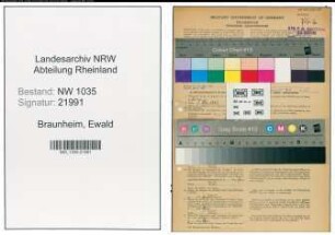 Entnazifizierung Ewald Braunheim , geb. 08.03.1886 (Bergbauangestellter)