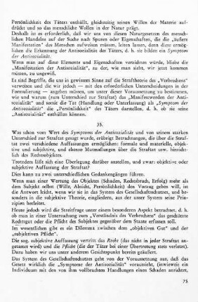 35. Die subjektive Interpretation der "Symptome der Antisozialität"