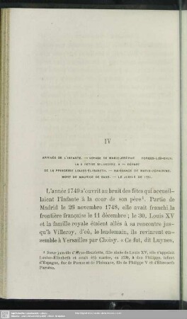 IV. Arrivée De L´Infante ...