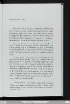 D'abord quelques mots