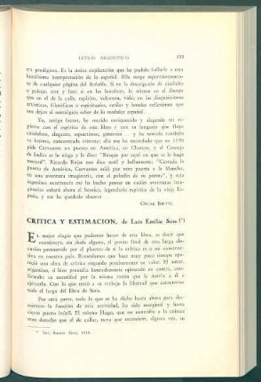 Crítica y estimación, de Luis Emilio Soto