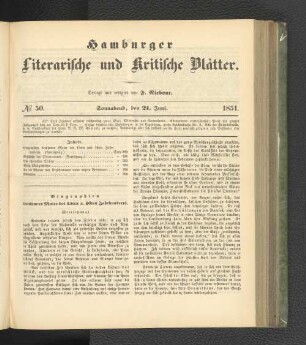 No. 50. 21. Juni 1851