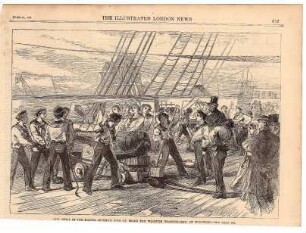 Gun-Drill of the Mariene Sciety"s Boys on Board the Warspite Training-Ship, at Woolwich