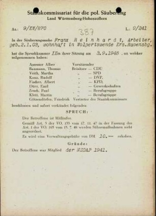 Reinhardt, Franz