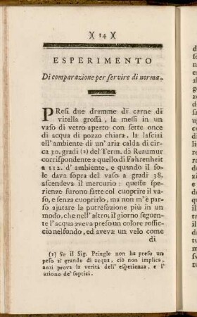 Esperimento Di comparazione per servire di norma