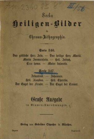 Heiligen-Bilder in Chromo-Lithographie, 347