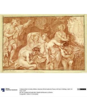 Aktäon überrascht die badende Diana mit ihrem Gefolge
