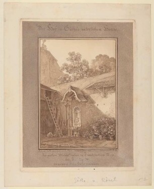 Goethe-Haus. Hofansicht mit Brunnen.